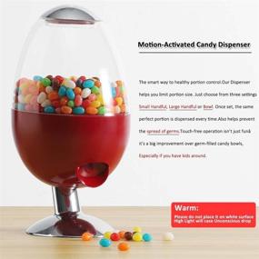 img 2 attached to Touchless Motion-Activated Candy Dispenser - Prevents Germ Spread - Ideal for Gumballs, Candy, Snacks, and Peanuts - Desktop Automatic Treat Dispenser (Red)