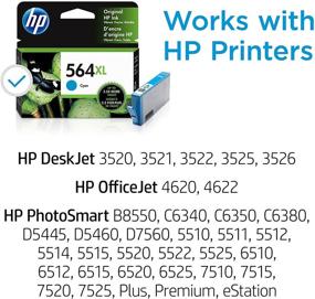 img 3 attached to 🖨️ HP 564XL Cyan Ink Cartridge - Perfect for HP DeskJet 3500 Series, Officejet 4600, 5500, C6300, 6500, 7500 Series, B8550, D7560 & more!