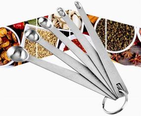 img 1 attached to Premium 5-Piece Stainless Steel Mini Measuring Spoons for Precise Home Kitchen Baking and Cooking