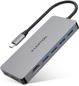 img 4 attached to 🔌 LENTION USB C Dual HDMI Hub – 4X USB 3.0, 2X 4K HDMI, 100W Type C Charging Adapter – Thunderbolt 3 Compatible (CB-C45, Space Gray)