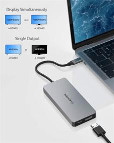 img 2 attached to 🔌 LENTION USB C Dual HDMI Hub – 4X USB 3.0, 2X 4K HDMI, 100W Type C Charging Adapter – Thunderbolt 3 Compatible (CB-C45, Space Gray)