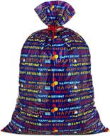 🎁 versatile hallmark 56" large plastic gift bag (blue happy birthday) - perfect for birthdays, kids parties, and more! logo