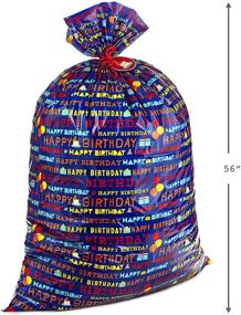 img 1 attached to 🎁 Versatile Hallmark 56" Large Plastic Gift Bag (Blue Happy Birthday) - Perfect for Birthdays, Kids Parties, and More!