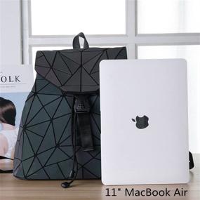 img 1 attached to 🎒 Luminous Geometric Holographic Reflective Backpacks for Women: Handbags, Wallets & Fashionable Backpacks