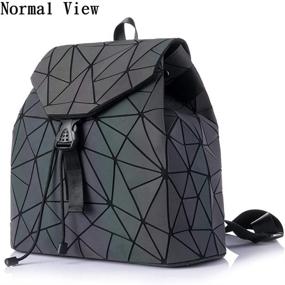 img 3 attached to 🎒 Luminous Geometric Holographic Reflective Backpacks for Women: Handbags, Wallets & Fashionable Backpacks
