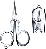 🔪 2 pack shapenty stainless steel folding portable travel scissors cutter - small foldable paper string craft shred scissors logo