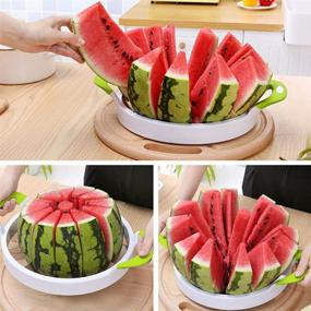 img 3 attached to 🍉 Large Round Watermelon Slicer Cutter - 11" Stainless Steel Fruit Peeler for Kitchen, Home - As Seen On TV