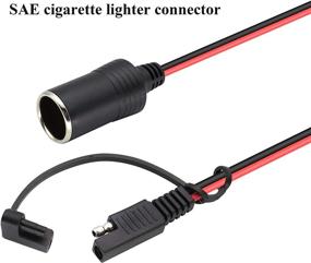 img 1 attached to Cigarette Lighter to SAE Battery Charging Cable - 12V 2 Pin SAE to Cigarette Lighter Female Plug Quick Release Disconnect Connector Plug Adapter Extension Charging Cable (2.4m/7.8ft-F) - Improved SEO