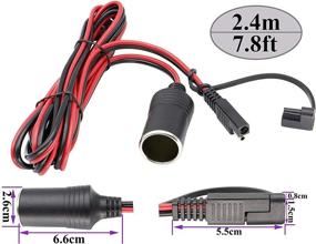 img 3 attached to Cigarette Lighter to SAE Battery Charging Cable - 12V 2 Pin SAE to Cigarette Lighter Female Plug Quick Release Disconnect Connector Plug Adapter Extension Charging Cable (2.4m/7.8ft-F) - Improved SEO