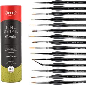 img 4 attached to 🖌️ DACO Miniature Paint Brushes & Paintbrush Holder Set – 15 Fine Detail Brushes for Acrylic and Oil Painting, Ideal for Miniature Paintings and Paint by Numbers for Adults