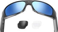 🕶️ oho sunshine 4k ultra hd video sunglasses: water resistant, 128gb memory, polarized uv400 lenses - unisex sport design logo