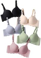 👙 6-pack of women's seamless no wire comfort bras for a no show look logo