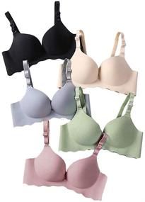 img 4 attached to 👙 6-Pack of Women's Seamless No Wire Comfort Bras for a No Show Look