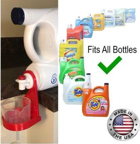 img 2 attached to 🧺 Makers Road Drip Guard: The Ultimate Solution for Mess-Free Detergent & Fabric Softener Dispensing from Economic Sized Bottles | Innovatively Holds All Measuring Cup Sizes | Essential Laundry Gadget