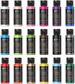 img 2 attached to 18-Piece Acrylic Pouring Paint Set: Pre-Mixed High Flow Paint for Canvas, Wood, Crafts, Tiles, and Rocks - Water Based, 2 Oz/Bottle