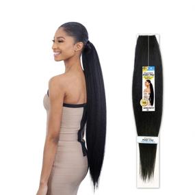 img 4 attached to 🎀 Премиальный Milky Way Easy Wrap Ponytail Organique Pony Pro Natural Yaky 32" (1B) - Стильное и удобное наращивание волос