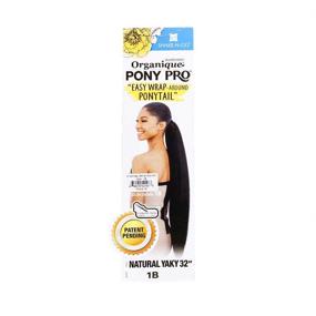 img 1 attached to 🎀 Премиальный Milky Way Easy Wrap Ponytail Organique Pony Pro Natural Yaky 32" (1B) - Стильное и удобное наращивание волос