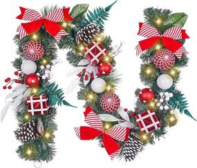 img 4 attached to Christmas Decorative Artificial Ornaments Operated Seasonal Decor for Wreaths, Garlands & Swags