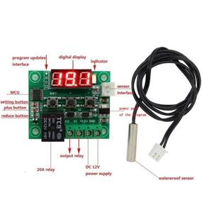 img 1 attached to 🌡️ CHENBO(TM) Digital Cooling/Heating Thermostat: 3 Pack with Waterproof Sensor Probe -50-110 °c Temperature Controller - Reliable 12V DC Control, 10A Relay Module