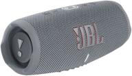 jbl charge 5: gray portable bluetooth speaker with waterproof ip67 rating and usb charge out logo