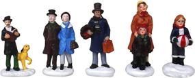 img 4 attached to Enhance Your Christmas Indoor Decor with the Perfect Christmas Village Figurines Decoration Set (5 Piece Family Set 2)