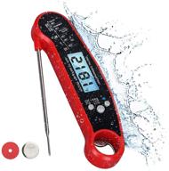 🌡️ versatile meat thermometer: instant read, waterproof, foldable, backlit, magnet, perfect for grill, oven, kitchen, bbq, baking, and fry logo