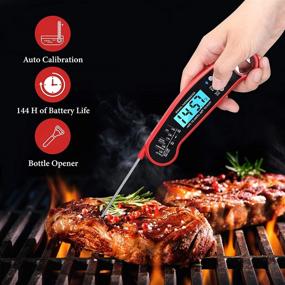 img 2 attached to 🌡️ Versatile Meat Thermometer: Instant Read, Waterproof, Foldable, Backlit, Magnet, Perfect for Grill, Oven, Kitchen, BBQ, Baking, and Fry