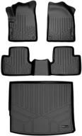 premium maxliner floor mats and cargo liner set in black for 2014-2021 jeep cherokee logo