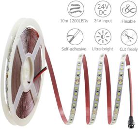 img 3 attached to 💡 ALITOVE White LED Strip Lights Daylight 6000K - Ultra-bright 32.8ft 1200LEDs Rope Light for Kitchen, Bedroom, Under-cabinet Lighting