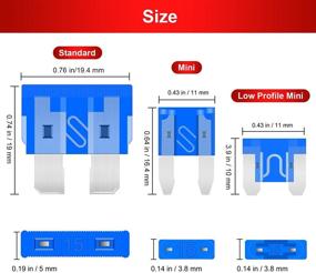 img 1 attached to 🚘 Комплект ассортимента предохранителей 306 штук для автомобиля, лодки, грузовика, внедорожника - автомобильные заменители лезвиевых предохранителей: стандартные, миниатюрные, низкого профиля - от 2А до 35А - включает предохранитель-вытяжку и тестер цепи.