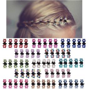 img 4 attached to 🌸 ANBALA Hair Claw Clips: 65pcs No-Slip Grip Jaw Clips with Glitter Teeth, Rhinestones, and Mix Colored Flower Accessories – For Women and Girls