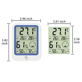 img 3 attached to ETHMEAS Digital Hygrometer Indoor Thermometer: Accurate Temperature and Humidity Gauge for Home, Office, Greenhouse, Indoor Garden, Library, Wine Cellar (White)