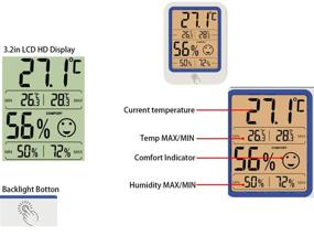 img 2 attached to ETHMEAS Digital Hygrometer Indoor Thermometer: Accurate Temperature and Humidity Gauge for Home, Office, Greenhouse, Indoor Garden, Library, Wine Cellar (White)