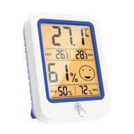 ethmeas digital hygrometer indoor thermometer: accurate temperature and humidity gauge for home, office, greenhouse, indoor garden, library, wine cellar (white) logo