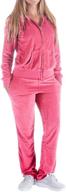 🔥 warm and cozy: 2 piece fleece sherpa lined sweatsuit set for women – zip-up hoodie and jogger tracksuit combo logo