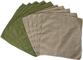 img 4 attached to 🎋 Bamboo Naturals Greenery Collection Microfiber Towels, Lint-Free Cleaning Cloths, Green & Tan, Pack of 10 - Enhanced SEO