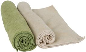 img 3 attached to 🎋 Bamboo Naturals Greenery Collection Microfiber Towels, Lint-Free Cleaning Cloths, Green & Tan, Pack of 10 - Enhanced SEO