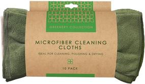 img 2 attached to 🎋 Bamboo Naturals Greenery Collection Microfiber Towels, Lint-Free Cleaning Cloths, Green & Tan, Pack of 10 - Enhanced SEO