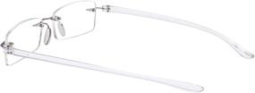 img 1 attached to 👓 Stylish Rimless Reading Glasses for Women & Men - Eyekepper Small Lenes Frameless Eyeglasses with Transparent Arms +2.75