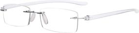 img 4 attached to 👓 Stylish Rimless Reading Glasses for Women & Men - Eyekepper Small Lenes Frameless Eyeglasses with Transparent Arms +2.75