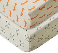 🦊 touched by nature unisex baby and toddler organic cotton crib sheet - fox design, one size: a comfortable and eco-friendly bedding option for your little one logo