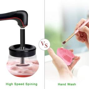 img 1 attached to 🧼 DOTSOG Makeup Brush Cleaner Dryer Machine with 8 Rubber Collars - Wash and Dry in Seconds, Deep Cosmetic Brush Spinner for All Size Brushes