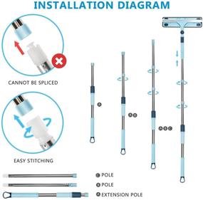 img 2 attached to 🧼 Remunkia Squeegee Window Cleaner: 2-in-1 Tool for Car Windshield & High Windows with Stainless Steel Extension Pole