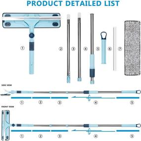 img 3 attached to 🧼 Remunkia Squeegee Window Cleaner: 2-in-1 Tool for Car Windshield & High Windows with Stainless Steel Extension Pole