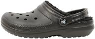 crocs classic glitter lined men's shoes in black mules & clogs logo