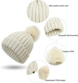 img 3 attached to Women Beanie Winter Gloves Earmuffs Outdoor Recreation for Hiking & Outdoor Recreation Clothing