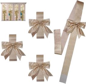 img 3 attached to 🎁 K KIRKWOOD KITCHEN Festive Ribbons and Bows Decoration for Cabinet Doors - Set of 4 - Gold - Perfect for Holiday Season!