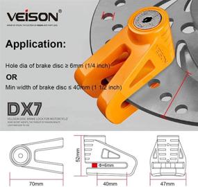 img 3 attached to 🔒 «Передовая безопасность с замком Acekit Disc Lock: защита для мотоциклов и велосипедов с болтом диаметром 6 мм и кабелем-напоминанием - прочный корпус, безключевая блокировка - оранжевый».