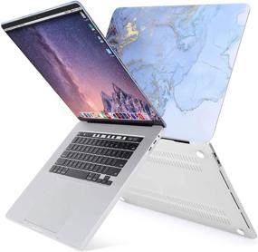 img 2 attached to 📱 MOSISO MacBook Pro 16 inch Case 2020 2019 Release A2141, Watercolor Marble Hard Shell Case with Keyboard Cover & Screen Protector, Blue