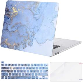 img 4 attached to 📱 MOSISO MacBook Pro 16 inch Case 2020 2019 Release A2141, Watercolor Marble Hard Shell Case with Keyboard Cover & Screen Protector, Blue